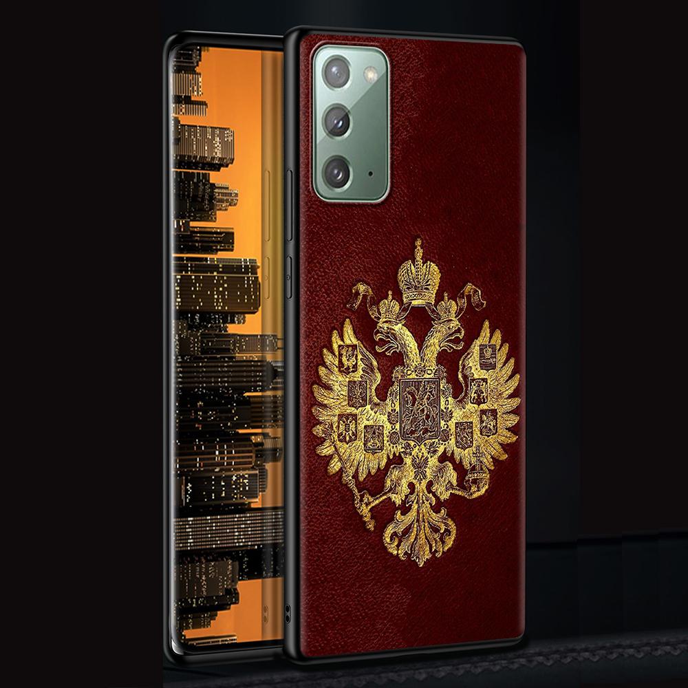 Чехол с гербом России и орлиным флагом для Samsung Galaxy Note 20 Ultra 10 Lite 9 8 A12 A52 A51 S20 FE A50, черный мягкий чехол для телефона