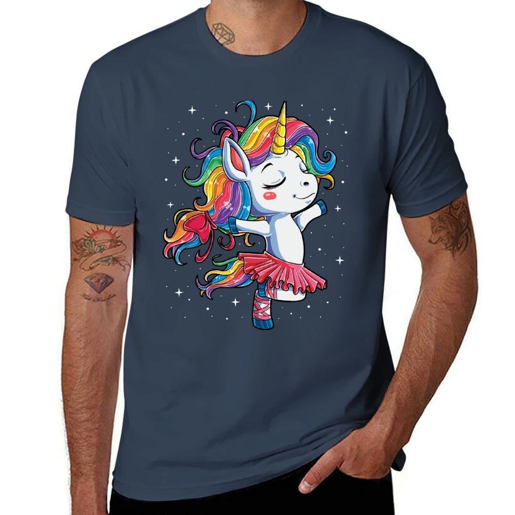 Ballet Dancer Unicorn T Shirt Kids Girls Rainbow Ballerina Gifts Party Unisex Unisex Tshirt Regular Fit Plain Tee Shirt