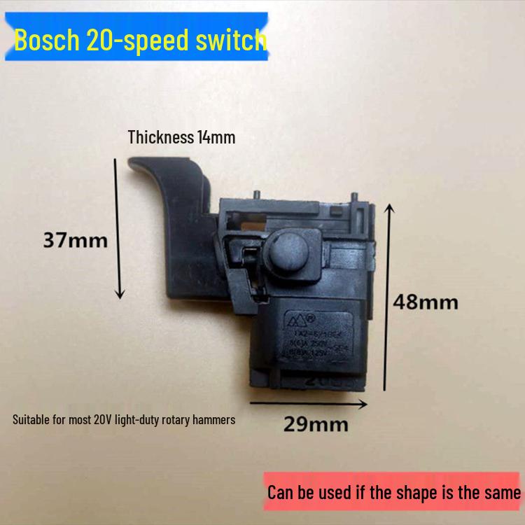 Jindu Rhinestone 20-Speed Hammer Drill Switch, 16A Water Drill Speed Control Switch