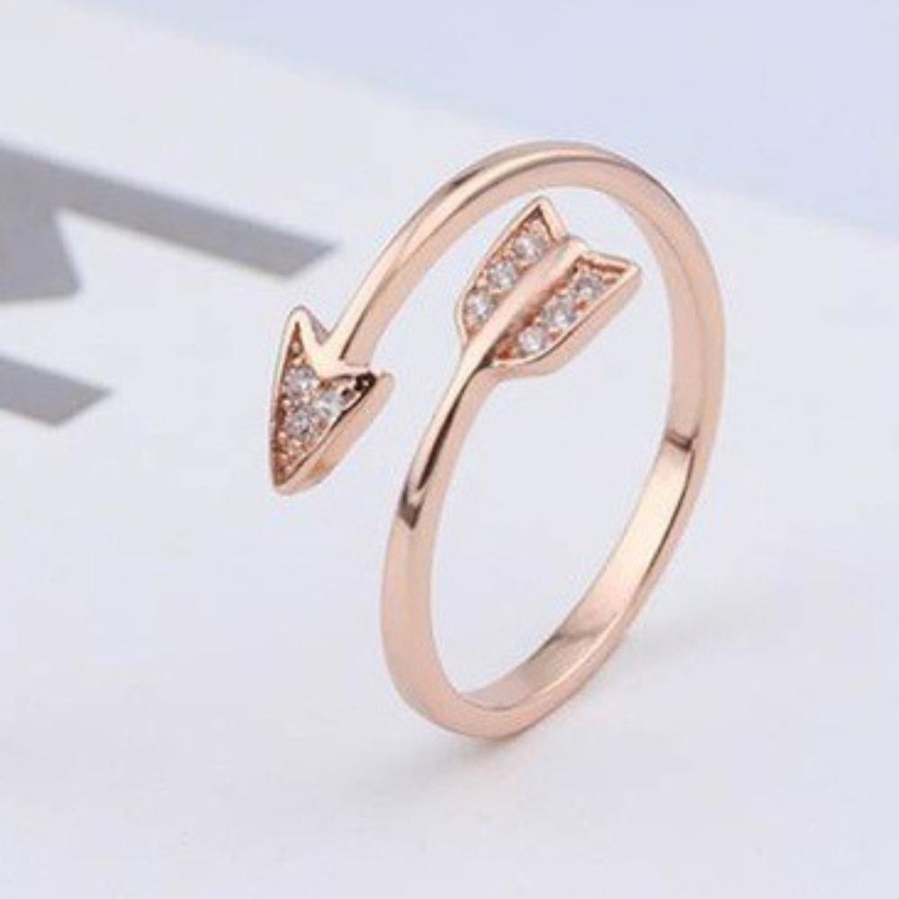 Trendy Open Toe Ring Arrow Heart Design S925 Silver Plated Adjustable Finger Ring for Women