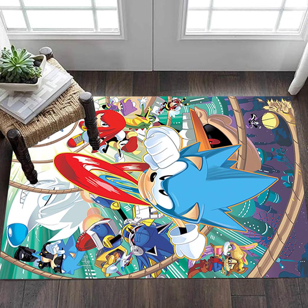 Sonic The Hedgehog Tails Art Print Decoration,Carpet,Living Room,Bedroom, Non-slip,Square rug