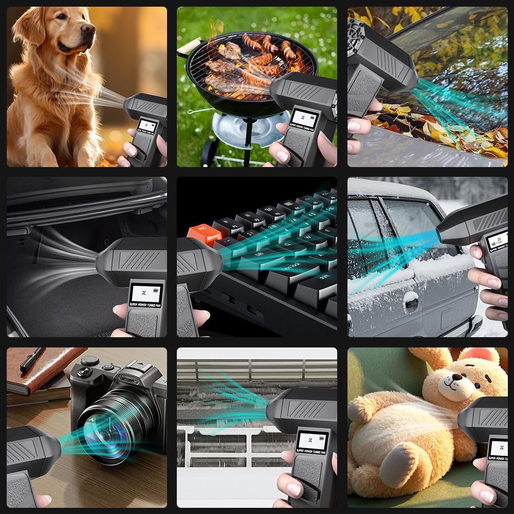 Gears adjustable Portable Car Accessories Cleaning Blower Tool Car Blowing Snow Turbo Blower Jet Fan Electric Air Duster