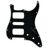 Musiclily Pro 11-Hole Round Corner HSH Stratocaster Pickguard for Fender US/Mexican Standard Stratocaster Electric Guitars, Black, 3-Piece Set