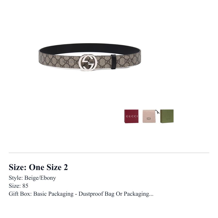 GUCCI Gg Supreme Reversible Belt 473030-KGDHN-9769