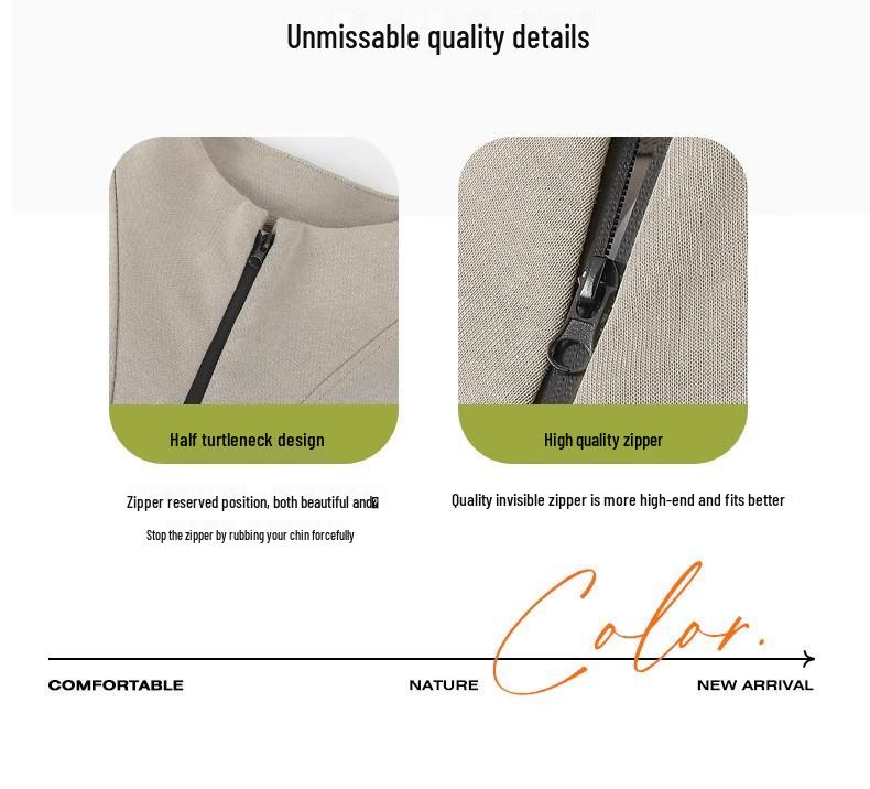 Мужской свитшот на молнии до середины с воротником-стойкой: Однотонная футболка с длинным рукавом для весны и осени