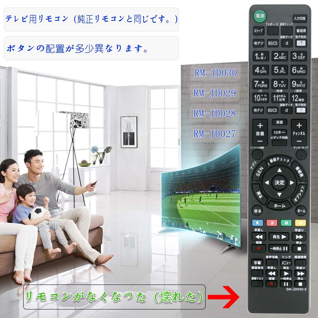PerFascin Replacement Remote Control Fit For SONY LCD TV RM-JD030 RM-JD029 RM-JD028 RM-JD027 (BRAVIA) KDL-32W700B KDL-40W600B KDL-42W800B KDL-42W900B