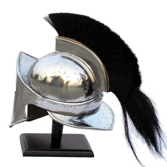 Средневековый король Леонидас, греческий спартанский шлем, римский шлем из фильма 300, черный шлейф, доспехи, костюмы для косплея, реплика, римская реконструкция, ролевая игра