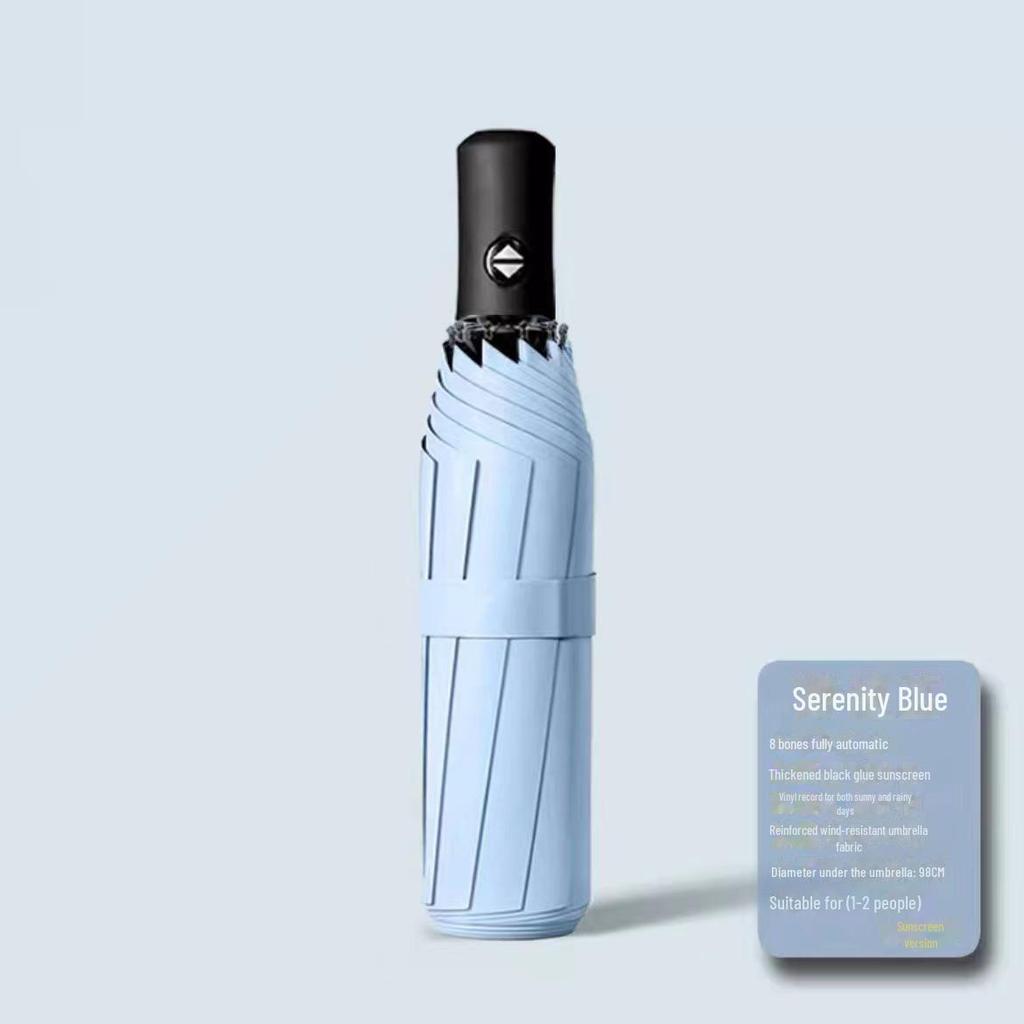 Автоматический складной зонт с двумя килями, 72 кости, женский, ветроустойчивый, солнцезащитный козырек двойного назначения, защита от УФ-излучения, подходит для использования в солнечную и дождливую погоду.