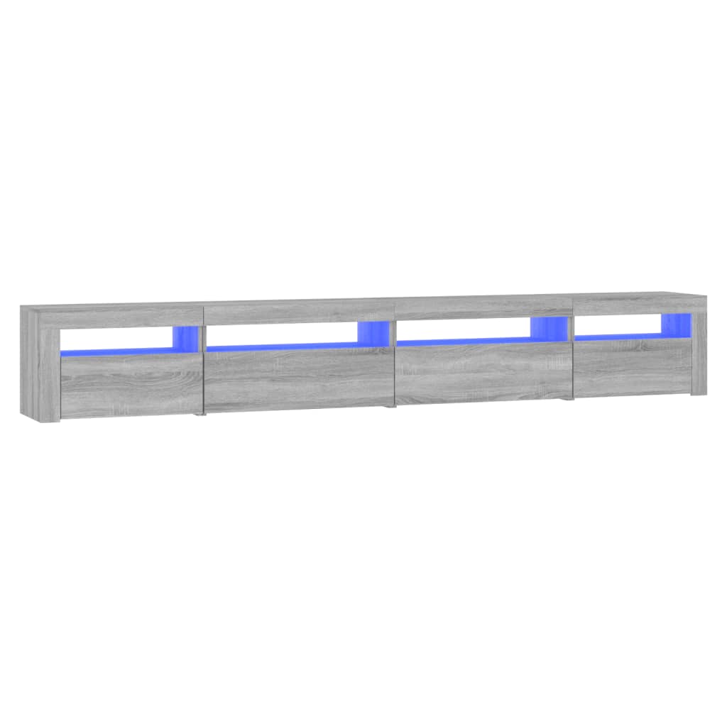 TV Cabinet with LED Lights Grey Sonoma 270 x 35 x 40 cm
