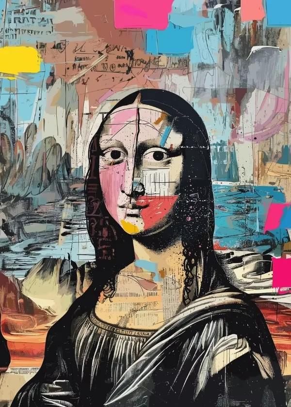Watercolor Canvas Painting Graffiti Funny Posters Wall Art Picture Living Room Home Decor Gifts Interesting Mona Lisa Creative