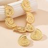 Retro Conch Clavicle Chain Set Metal Trendy Necklace Earring Set Conch Collar Pendant Jewelry