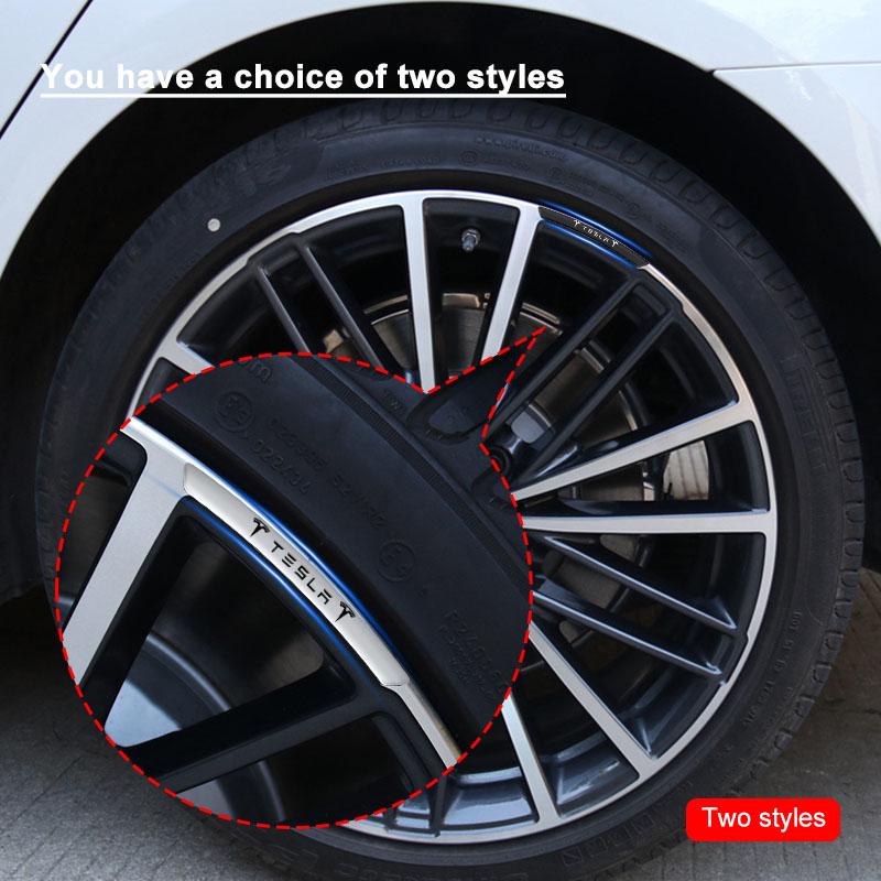 4Pcs Auto Wheel Hub Badge Tire Rim Stickers Accessories For Tesla Model 3 Model X S 2016-2023 Model Y Decals TM3 TMX