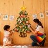 Неоваляемая елка с гирляндой 3 м и светодиодным подвесным украшением, 3D-елка из войлока для спальни, детской комнаты, детского сада
