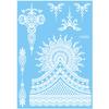 Waterproof White Tattoo Stickers Lace Flower Long-lasting Butterfly Tattoo Stickers Ethnic Style Temporary Tattoo Stickers