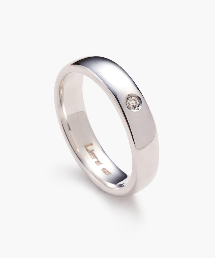 Liersi Dome 5Mm 1-Diamond Engagement Ring (Size 1~30) (Type C)