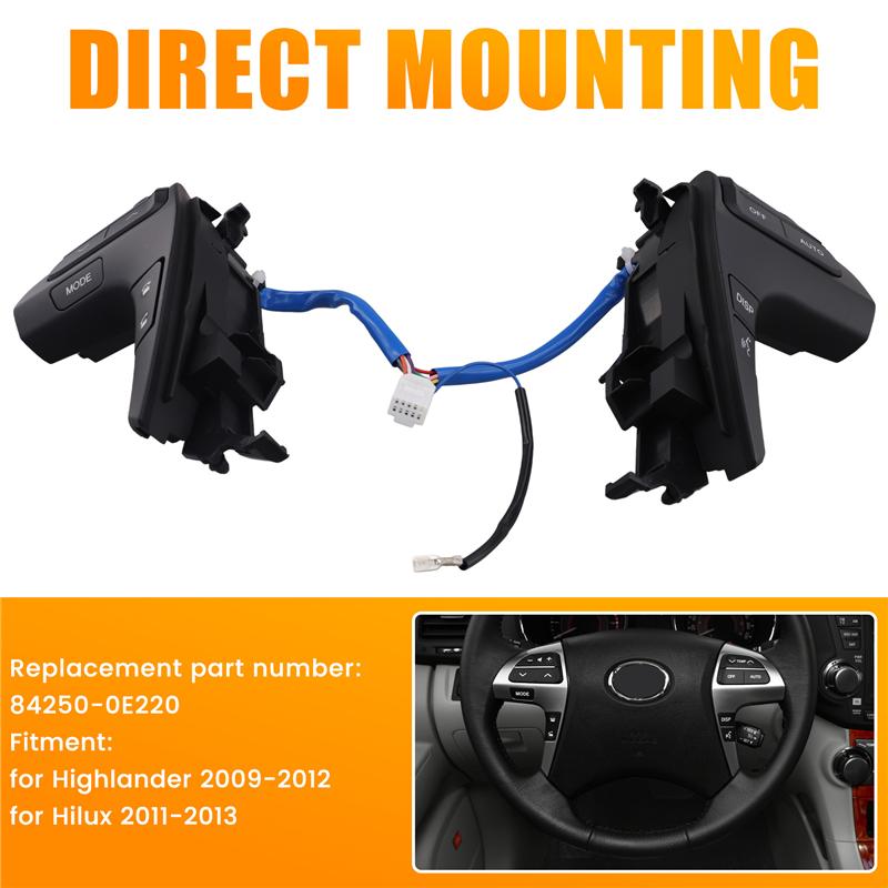 L10A For Toyota Highlander 2009-2012 Hilux 2011-2013 Car Bluetooth Steering Wheel Audio Control Button Switch 84250-0E220