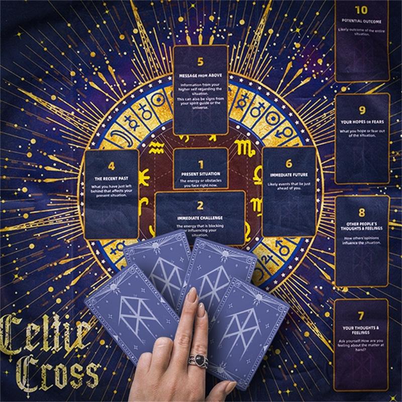 Скатерть для гадания Астрология Скатерть для алтаря Квадратная Скатерть для гадальных карт Скатерть для стола Колдовство Скатерть для колоды Прочная