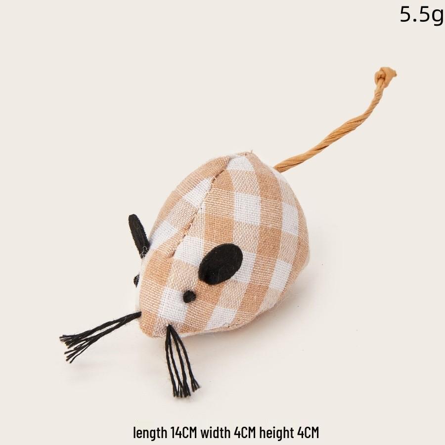 Набор игрушек для кошек: Плюшевая мышь с перьями, молярная и устойчивая к укусам