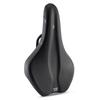 Mountain Bike Saddle Comfortable PU Leather Saddle with Hollow Design Anti-Slip Shockproof for