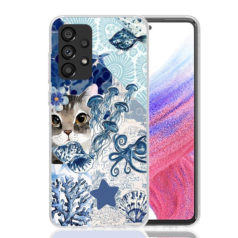 Чехол для телефона 'Морская звезда, Морская черепаха, Акула' для Samsung Galaxy A52 A32 A22 A12 A02S A50S A30S A51 A31 AA71 Note 20 Ultra 10 S10 P