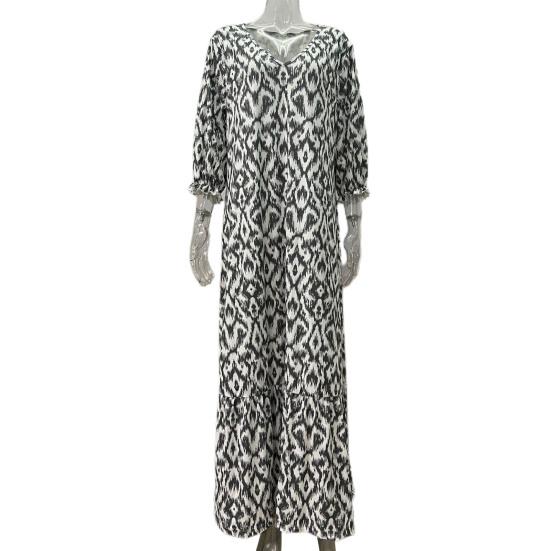 Женское платье с v-образным вырезом, свободное до щиколотки, с коротким рукавом, в тон, с принтом, в стиле пэчворк, пуловер трапециевидной формы, большие качели, мягкое женское платье макси