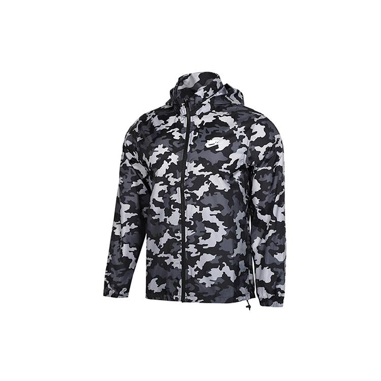 Nike Camouflage Pattern Loose Zipper Long Sleeves Jacket Black Men's BV2980-010