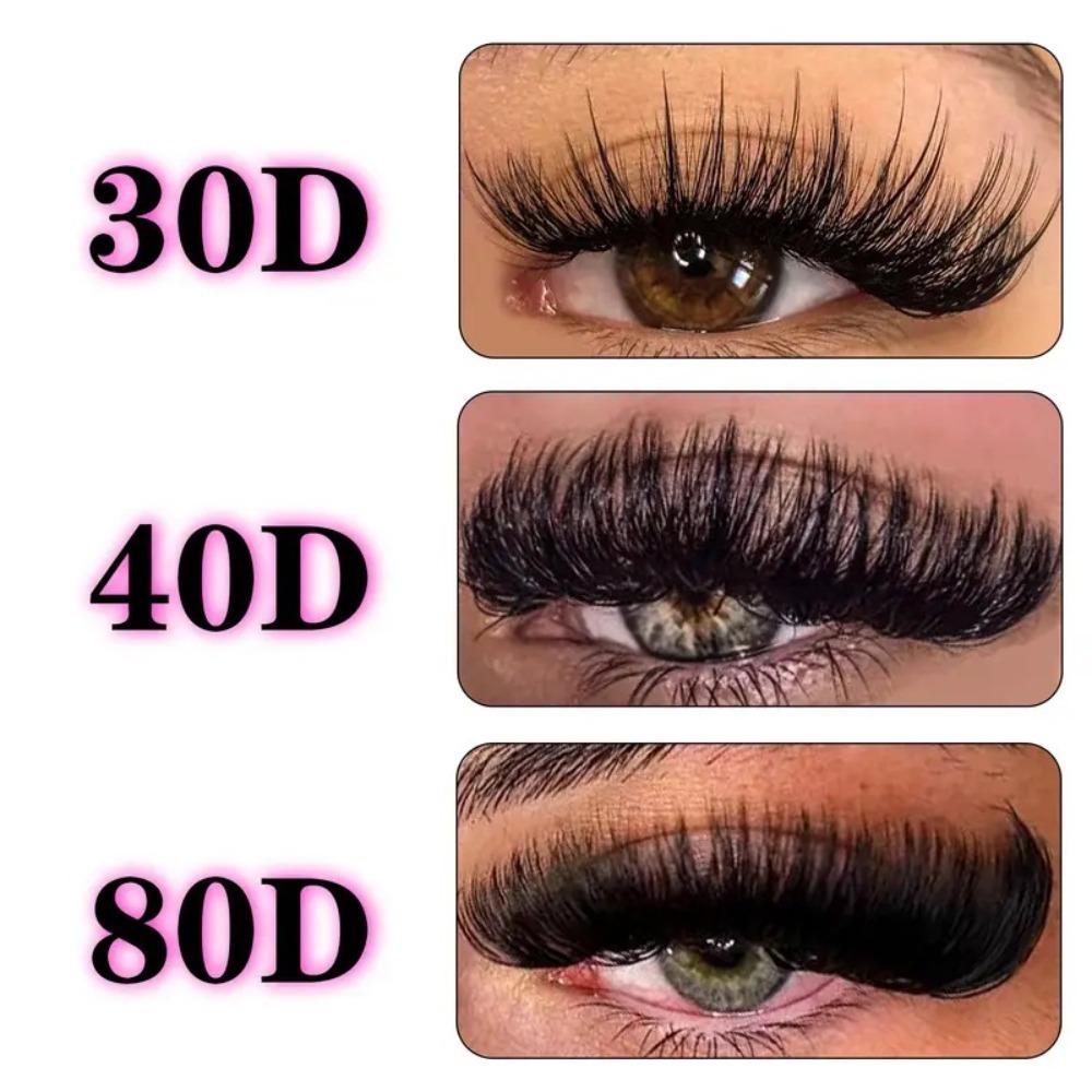 Mixed Length Fake Eyelash Set 40D Thickness DIY Grafting Eyelashes New Invisible Eyelashes Women
