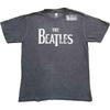 Футболка The Beatles 'Drop T Logo' Угольно-серая с эффектом 'Snow Wash' - НОВАЯ Унисекс Футболка