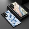 Ретро Чехол с акварельным цветочным принтом для Samsung Galaxy S26 Ultra S25 FE S24 S23 Plus S22 Ultra S21 FE Гибридный TPU+PC Матовый Магнитный Чехол