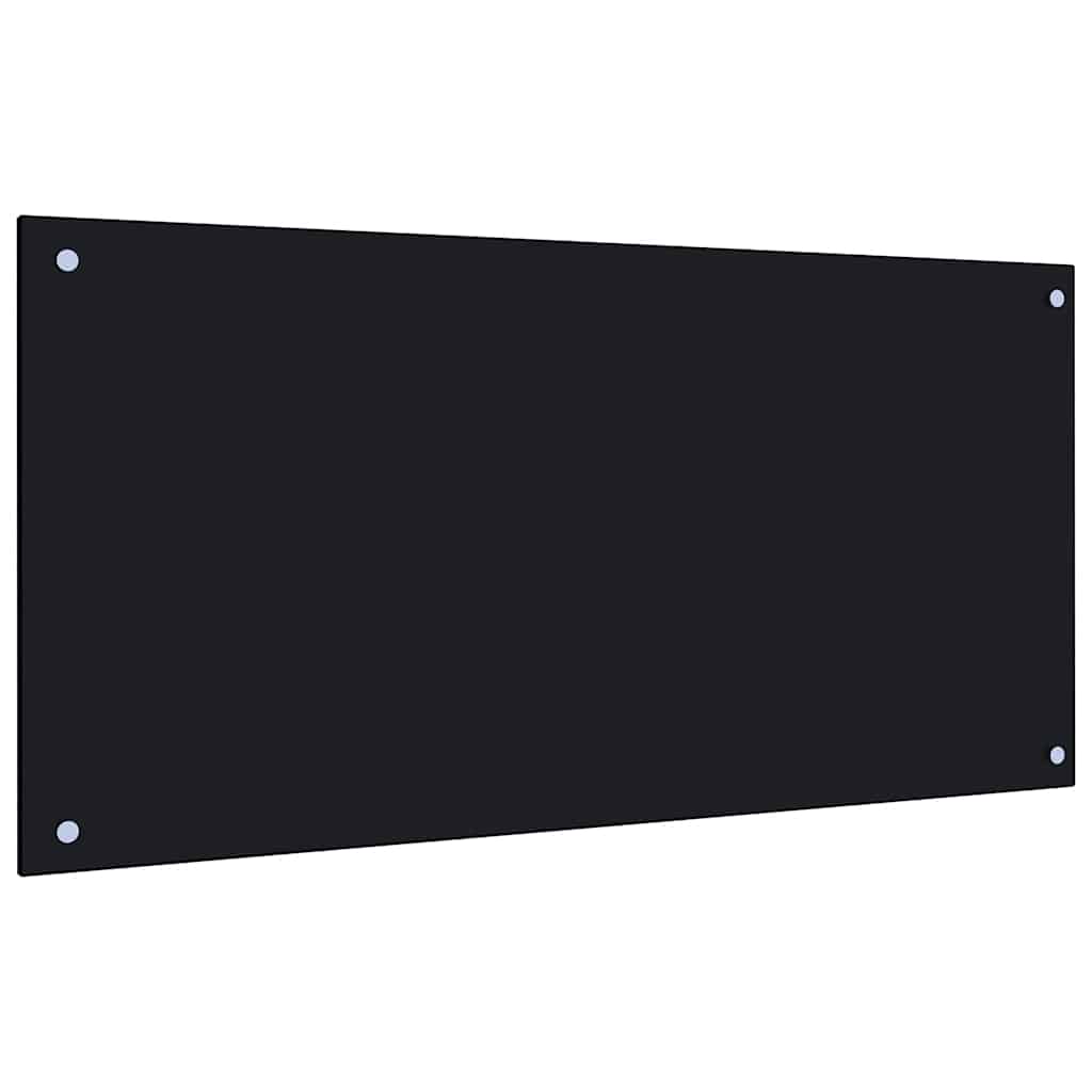 Vidaxl Panel Ochronny Do Kuchni, Czarny, 100X50 Cm, Szkło Hartowane