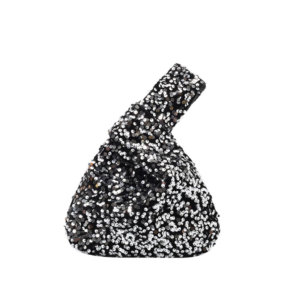 Blingbling Knot Handbag Paillette Portable Storage Bag Simple Sequin Evening Bag Girl