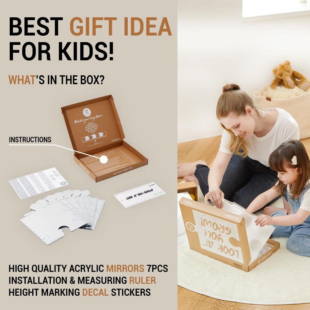 Ростомер Ростомер Зеркало для Стены 3 в 1 Зеркала-Пазлы Детское Зеркало-Ростомер