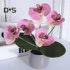 Прозрачная текстура, искусственное растение без полива, яркие поддельные листья орхидеи фаленопсис