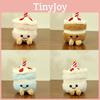 Cute Cartoon Plush Keychain Toy Cake Milk Tea Cup Accessory In Sweet Colors