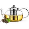 Набор чайника из прозрачного стекла 20 унций 600 мл с инфузором, чайник из высокоборосиликатного стекла для заваривания листового чая, травяных настоев и чая с распускающимся цветком