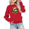 Kids' Fashion Loose-Fit Casual Long-Sleeve Christmas Print Oversized Crewneck Sweatshirt
