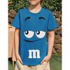 Summer Innovative M Chocolate Bean Children's 3D Printed Kids T-shirt Fun Casual Short Sleeves Sports Tees Fashion Streetwear