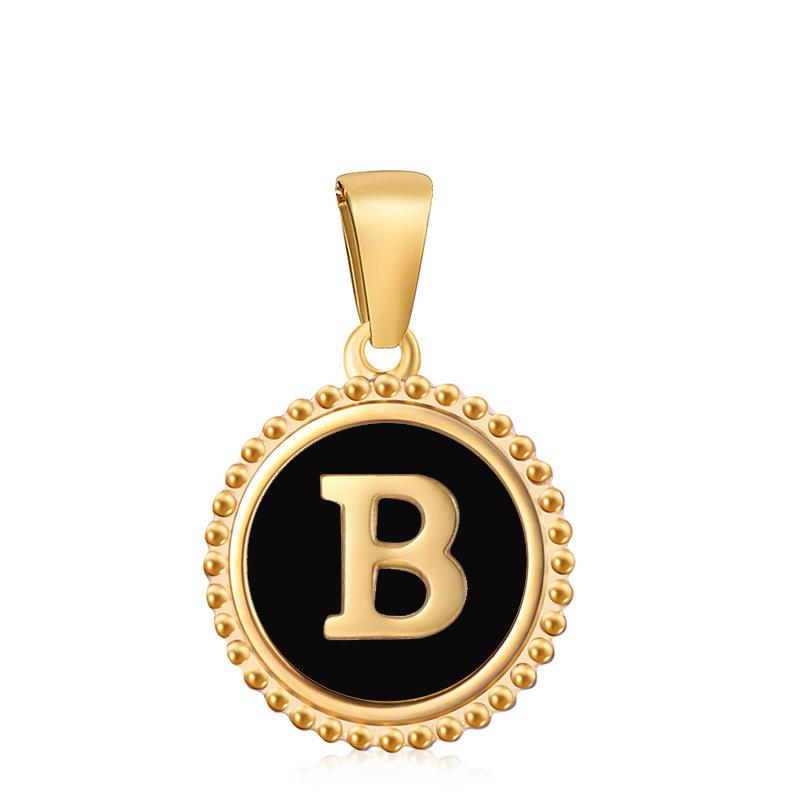 Новый кулон с черной буквой в виде капли масла, кружево 18 карат, классический универсальный нишевый дизайн кулона