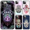Cellphone Cover For Iphone 14 12 Mini 11 Pro X Xs Max Xr 8 7 6 6s Plus Black Tpu Fundas Capa Hamsa Hand Amulet Psychedelic Art
