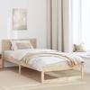 Natural Wooden Bed Frame with Headboard 90 x 200 cm Solid Pine Wood