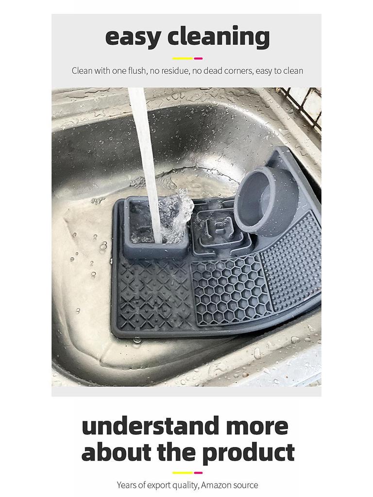 Силиконовый противоскользящий водонепроницаемый коврик для кормления питомцев - Легко чистить, медленная кормушка, герметичный для кошек и собак