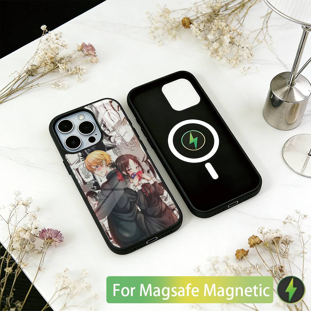 Чехол для телефона Kaguya sama Love is War для iPhone17,16,15,14,13,12,11 Plus,Pro Магнитный с беспроводной зарядкой Magsafe