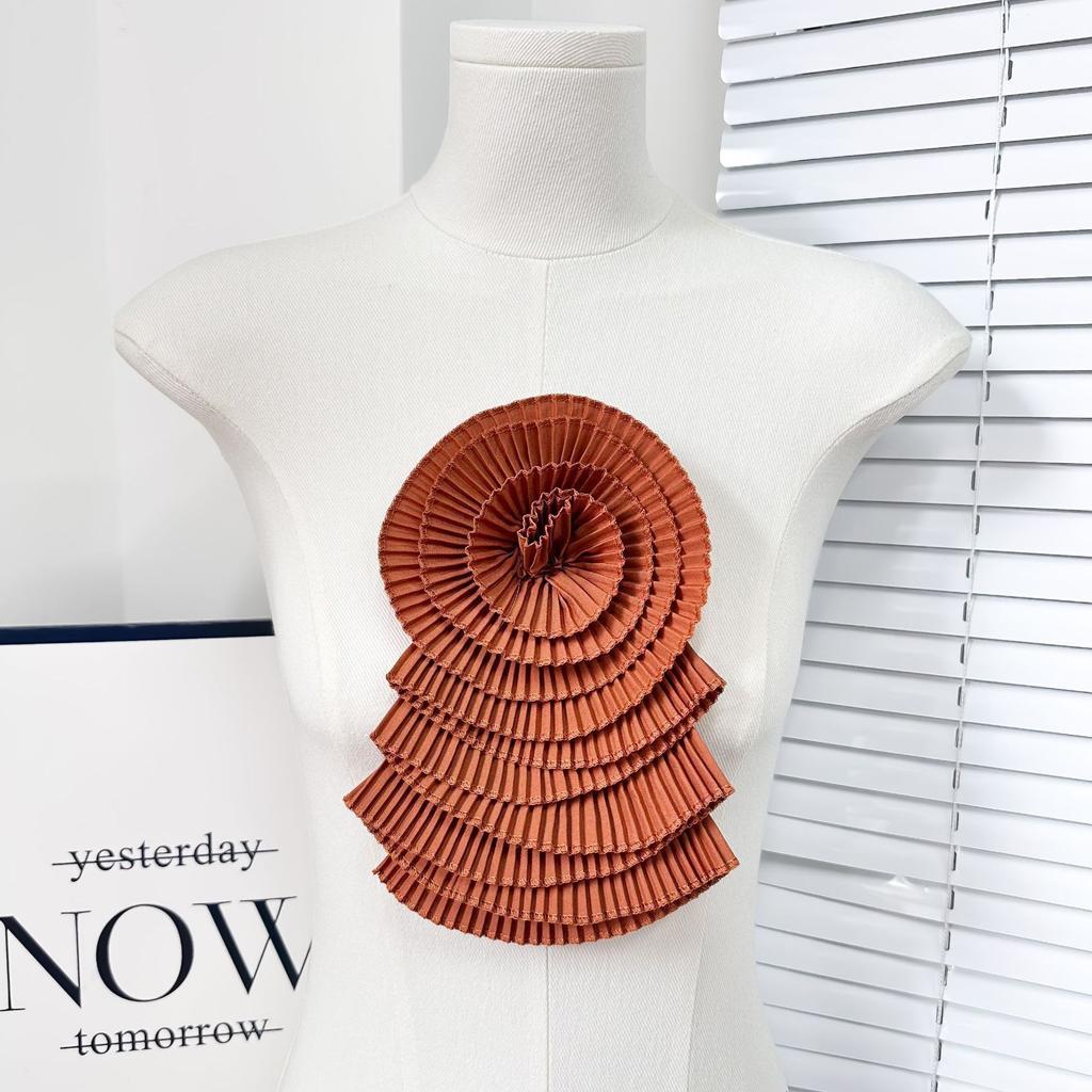 Нежный многоцветный шифоновый цветок многослойная плиссированная тканевая наклейка крафт цветок свадебное платье платье топ декоративные аксессуары