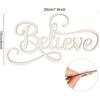 8 Pack 8 Inch Wood Believe Signs Cutouts Wood Believe Word Letters Wooden Believe Word Hanging Ornaments DIY Believe Word Craft for Home Party