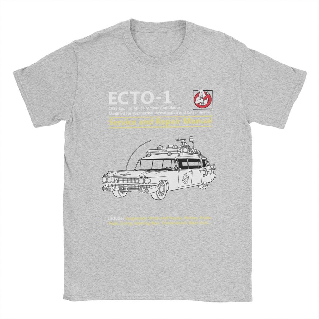 ECTO-1 Service And Repair Manual Ghostbuster Movie T-Shirts for Men Cotton Tees O Neck Short Sleeve T Shirt Gift Idea Clothes