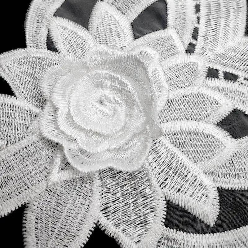 Красивый большой цветочный вышитый воротник, черно-белый цветочный кружевной декоративный воротник, аксессуары для женской одежды