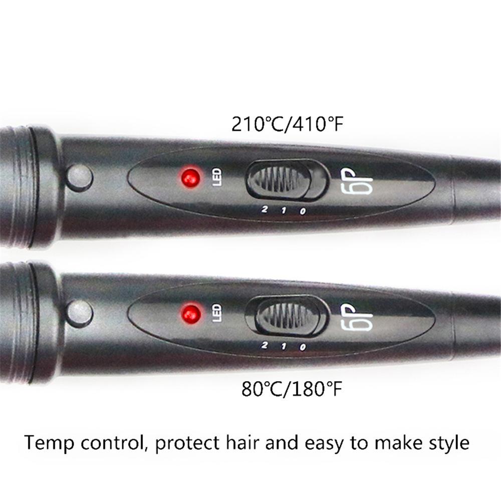 6 In 1 Curling Iron Wand Set With 6 Interchangeable Ceramic Barrels