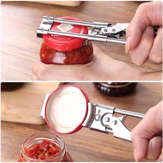 Zengxiaoyun® Мастер-открывалка для банок и бутылок, Регулируемая многофункциональная нержавеющая сталь, Открывалка для консервов, Захват для крышек банок, Ручная, Кухонные принадлежности