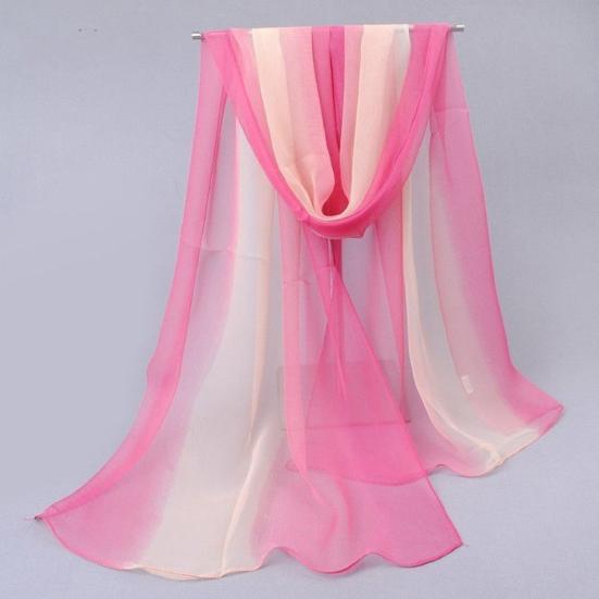 Silk Scarf Light Weight Practical Portable Women Chiffon Scarves for Daily Wear