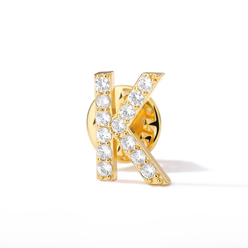 A-Z Letter Brooches For Women Initial Name Brooch Pins For Suit Shirt Collar Accessories Brooch Jewelry